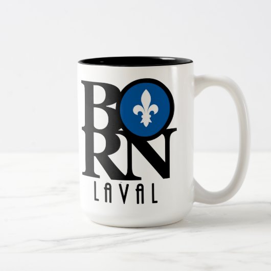 Tasse 2 Couleurs NÉ Laval Québec 15oz (Droit)