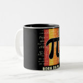Tasse 2 Couleurs Né le jour Pi Math rétro (Devant gauche)