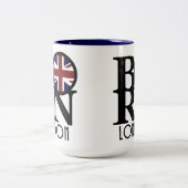 Tasse 2 Couleurs NÉ Londres 15oz (drapeau britannique) (Centre)