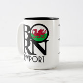 Tasse 2 Couleurs NÉ Newport Wales 15oz (Devant gauche)