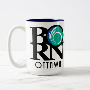 Tasse 2 Couleurs NÉ Ottawa 15oz (drapeau de la ville)