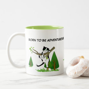 Tasse 2 Couleurs Né Pour Être Aventureux Chats Arbres Couleur Chang