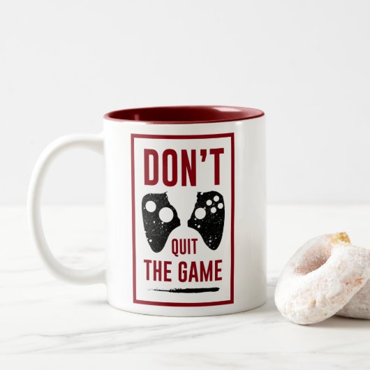 Tasse 2 Couleurs Ne quittez pas le jeu (Avec donut)