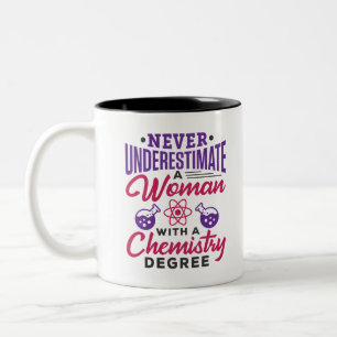 Tasse 2 Couleurs Ne sous-estimez jamais une femme diplômée en chi