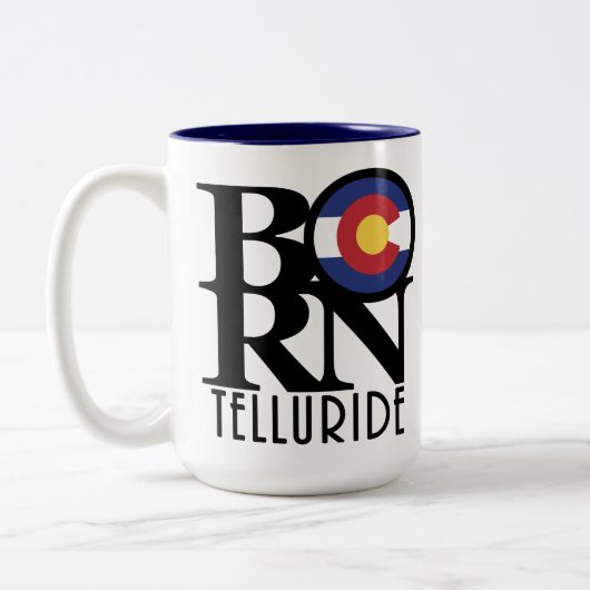 Tasse 2 Couleurs NÉ Telluride Colorado 15oz (Gauche)