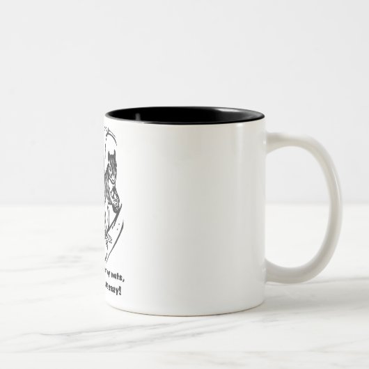 Tasse 2 Couleurs Ne touchez pas mes écrous (Droit)