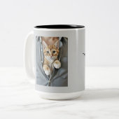 Tasse 2 Couleurs Ne touchez pas, Papa chat génial, (Devant gauche)