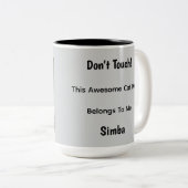 Tasse 2 Couleurs Ne touchez pas, Papa chat génial, (Devant droit)