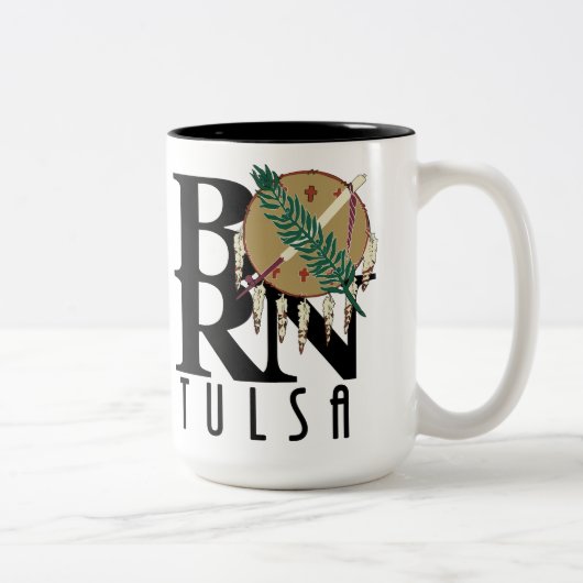 Tasse 2 Couleurs NÉ Tulsa Oklahoma 15oz (Droit)