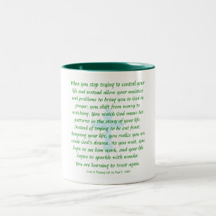 Tasse 2 Couleurs Ne vous inquiétez pas - priez et observez la tass