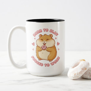 Tasse 2 Couleurs Née Pour Détruire Hamster Drôle Cadeau de Travail