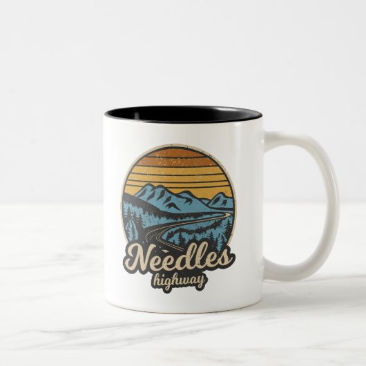 Tasse 2 Couleurs Needles Highway South Dakota Retro (Droit)