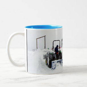 Tasse 2 Couleurs Neige de labourage sur le ranch
