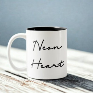 Tasse 2 Couleurs Neon Heart - Citation d'amour rétro