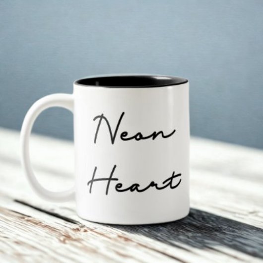 Tasse 2 Couleurs Neon Heart - Citation d'amour rétro