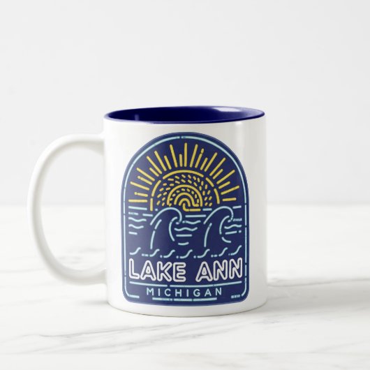 Tasse 2 Couleurs Neon Lake Ann Michigan Wave (Gauche)