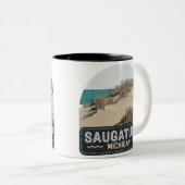 Tasse 2 Couleurs Neon Saugatuck Michigan Dunes de sable (Devant droit)