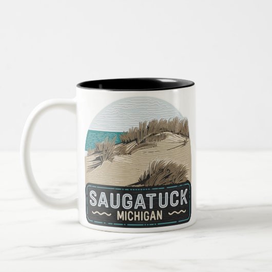 Tasse 2 Couleurs Neon Saugatuck Michigan Dunes de sable (Gauche)