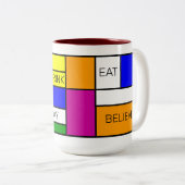 Tasse 2 Couleurs Neoplasticisme Art "De Stijl" (Devant droit)