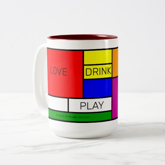 Tasse 2 Couleurs Neoplasticisme Art "De Stijl" (Devant gauche)