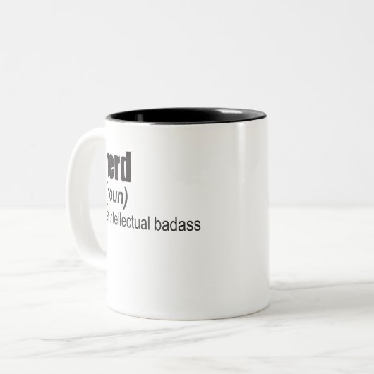 Tasse 2 Couleurs Nerd (Noun) Un Badass Intellectuel (Devant gauche)