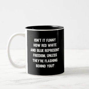 Tasse 2 Couleurs N'est-ce pas drôle comme rouge blanc et bleu.. sa