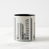 Tasse 2 Couleurs Nettoyer les dessins de trait d'architecture nette (Centre)