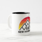 Tasse 2 Couleurs New Hampshire 48 Retro Mountain (Devant gauche)