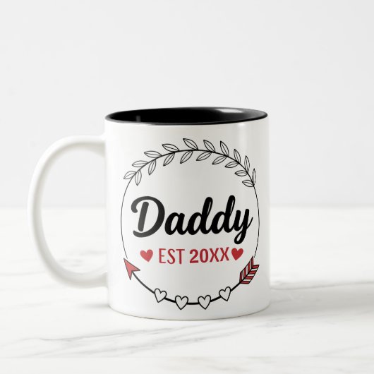 Tasse 2 Couleurs New Parents Daddy Personalized established year (Gauche)