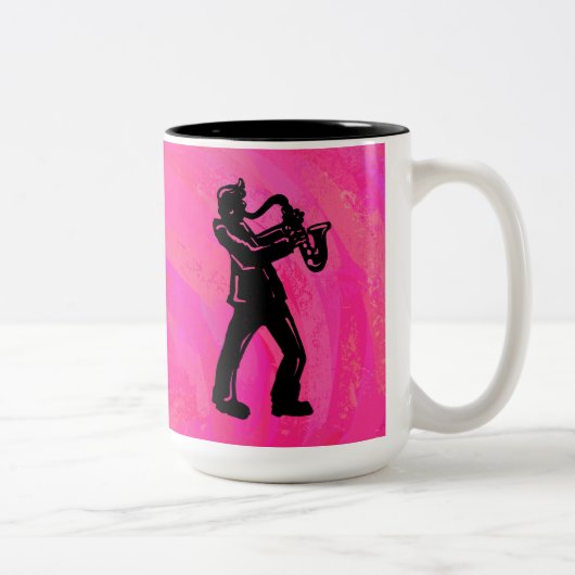 Tasse 2 Couleurs New York Boogie Nuits Saxophone Hot Pink (Droit)
