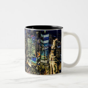 Tasse 2 Couleurs New York City, Manhattan, États-Unis paysage urbai