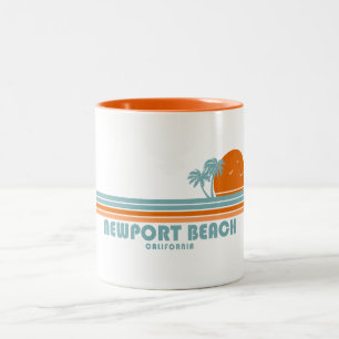 Tasse 2 Couleurs Newport Beach Californie Soleil Palmiers
