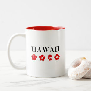 Tasse 2 Couleurs Nice Hawaii Fleur Rouge Icônes Couleur Lumière