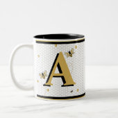 Tasse 2 Couleurs Nid d'abeille à abeille monogrammé (Gauche)