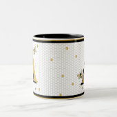 Tasse 2 Couleurs Nid d'abeille à abeille monogrammé (Centre)