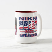 Tasse 2 Couleurs Nikki Haley Save America (Devant droit)
