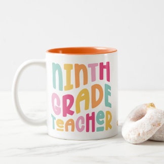 Tasse 2 Couleurs Ninth Grade Teacher Colorful Text 