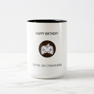 Tasse 2 Couleurs Niveau Amusant Débloqué Anniversaire de Joueur de