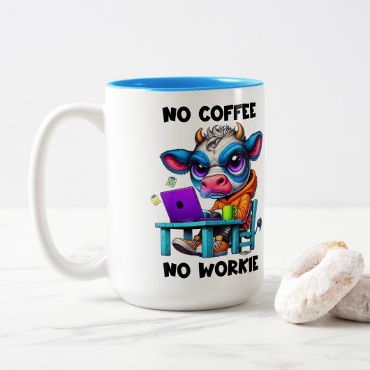Tasse 2 Couleurs No Workie (Avec donut)