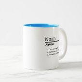 Tasse 2 Couleurs Noah, Garçon Nom Personnalisé Définition (Devant droit)