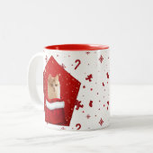 Tasse 2 Couleurs Noël à Angora Cat (Devant gauche)