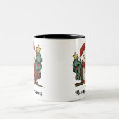 Tasse 2 Couleurs Noël à la chouette de Père Noël (Centre)