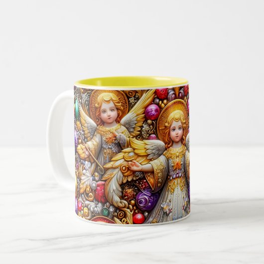 TASSE 2 COULEURS ~ NOËL ANGES ~ (Devant gauche)