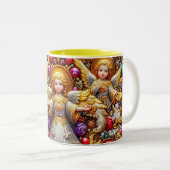 TASSE 2 COULEURS ~ NOËL ANGES ~ (Devant droit)