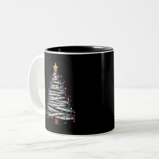 Tasse 2 Couleurs Noël Arbre clair (Devant gauche)