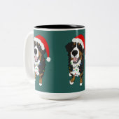 Tasse 2 Couleurs Noël Bernese Mountain Dog (Devant gauche)