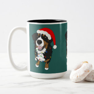 Tasse 2 Couleurs Noël Bernese Mountain Dog