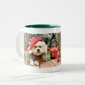Tasse 2 Couleurs Noël - Bichon Frise - marguerite (Devant gauche)