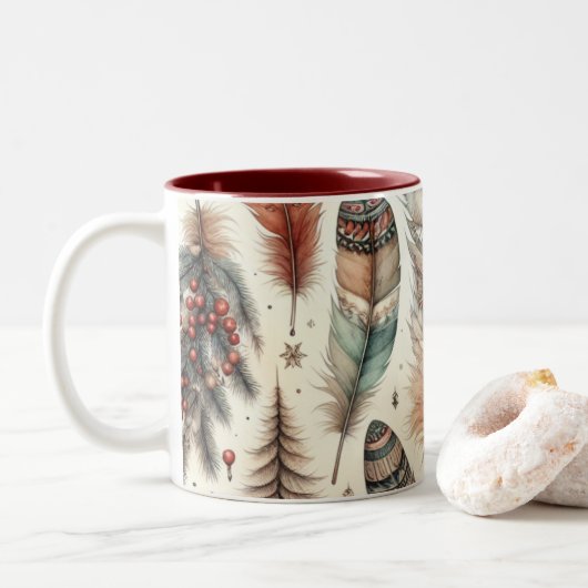 Tasse 2 Couleurs Noël bohème (Avec donut)