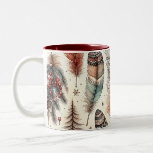 Tasse 2 Couleurs Noël Boho (Gauche)